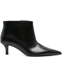 Patrizia Pepe - 55Mm Pointed-Toe Leather Ankle Boots - Lyst