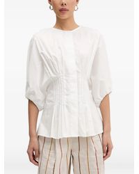 ViCOLO - Pleated-Waist Puff-Sleeve Blouse - Lyst