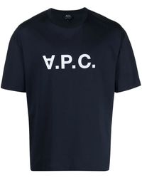 A.P.C. - T-Shirt Met Logo - Lyst