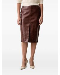 Fracomina - Crinkled-Effect Slit Midi Skirt - Lyst