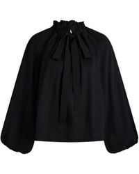 Patou - Ruffled Tie-Neck Blouse - Lyst