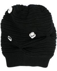 Moschino - Crystal-embellished Cotton Beanie - Lyst