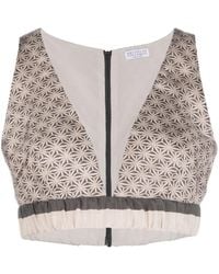 Brunello Cucinelli - Vネック クロップドトップ - Lyst