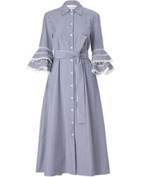 Carolina Herrera - レーストリム ストライプ シャツドレス - Lyst