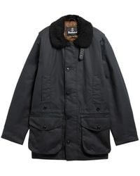 Barbour - Faux-Shearling-Collar Single-Breasted Coat - Lyst