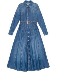 ganni future denim maxi dress Circulose in Blue Sleeve Color:Ivory/Green Do Not Enable NWT TED BAKER Debbix and this denim dress