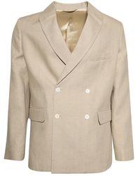 Bode - Linen Double-Breasted Blazer - Lyst