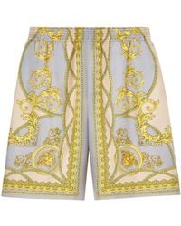 Versace - Barocco Print Silk Shorts - Lyst