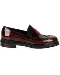 Napoleoni - Mocassins Bianca En Cuir À Détails Façon Richelieus - Lyst