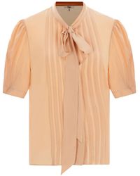 Chloé - Lavallière Crêpe-De-Chine Blouse - Lyst