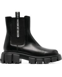 Love Moschino - Chunky Sole Logo Panel Chelsea Boot - Lyst