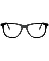 Miu Miu - Eckige Brille Mit Logo-Schild - Lyst