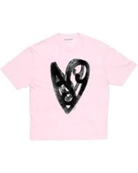 Acne Studios - T-Shirt Con Stampa A Cuore - Lyst