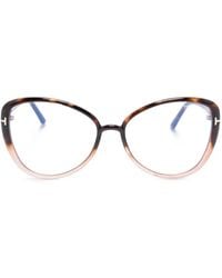 Tom Ford - Two-Tone Cat-Eye Frame Glasses - Lyst