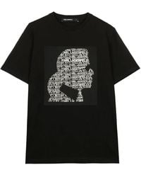 KARL LAGERFELD - Silhouette-Print T-Shirt - Lyst