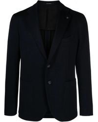 Tagliatore - Single-Breasted Jersey Blazer - Lyst