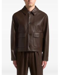 Manière De Voir - Leather Contrast Stitch Jacket - Lyst