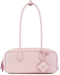 MCM - Aren Maxi Monogram Leather Shoulder Bag - Lyst