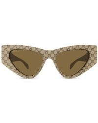 Gucci - Monogram Geometric-Frame Sunglasses - Lyst