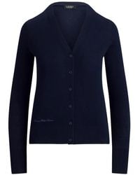 Ralph Lauren - V-Neck Embroidered-Logo Cardigan - Lyst
