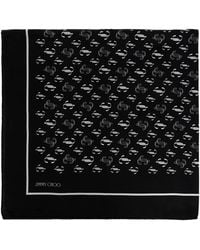 Jimmy Choo - Logo-Monogram Silk Scarf - Lyst