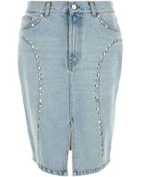 GIMAGUAS - Gonna Denim Luna Con Borchie - Lyst