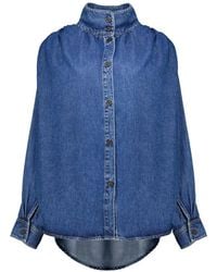 IRO - Julie High-Neck Button-Up Shirt - Lyst