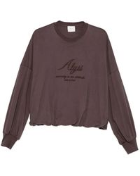 Alysi - Sweater Met Geborduurd Logo En Elastische Afwerking - Lyst