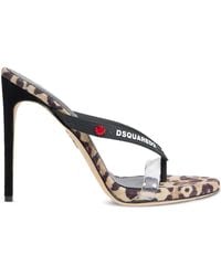 DSquared² - Clear Leopard Mule Sandals - Lyst
