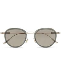 Zegna - Round-frame Metal Sunglasses - Lyst