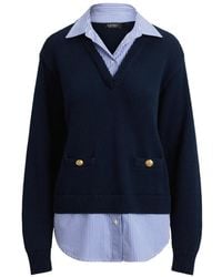 Ralph Lauren - Layered Button-Trim Jumper - Lyst