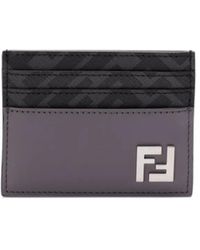 Fendi - Portacarte Con Placca Logo Ff - Lyst