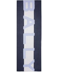 Bally - Logo-intarsia Frayed Scarf - Lyst