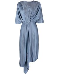 Victoria Beckham - Gathered-detail Short-sleeve Dress - Lyst