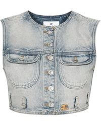 Courreges - Multiflex Cropped Denim Vest - Lyst