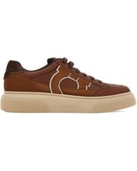 Ferragamo - Baskets En Daim Et Cuir - Lyst