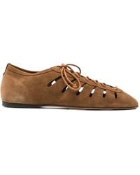 Isabel Marant - Leyza Laced Cut-Out Ballet Flats - Lyst
