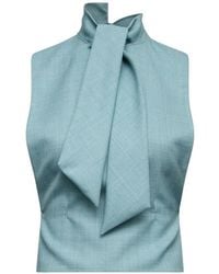 MM6 by Maison Margiela - Pussy-Bow Cropped Scarf Top - Lyst