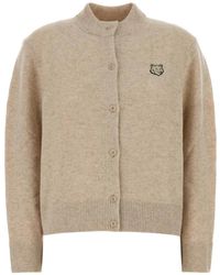 Maison Kitsuné - Cardigan Fox Head En Laine - Lyst