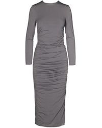 Tessitura Body Couture - Draped Long-Sleeved Fitted Midi Dress - Lyst