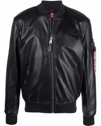 Alpha Industries - Ma-1 Vf Jacket Black In Leather - Lyst