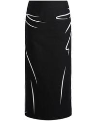 Moschino - Printed Cotton Midi Skirt - Lyst