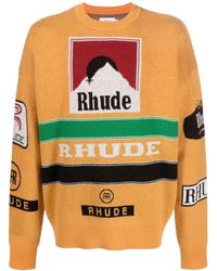 Rhude - Intarsia-knit Crew Neck Jumper - Lyst
