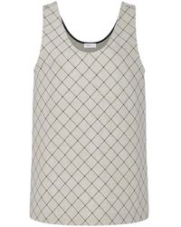 Rosetta Getty - Top sin mangas con estampado windowpane - Lyst