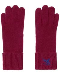 Burberry - Ekd-embroidered Cashmere-blend Gloves - Lyst