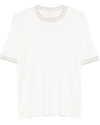 Eleventy - Ribbed-Trim T-Shirt - Lyst