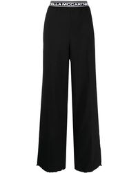Stella McCartney - Logo-Waistband Wide-Leg Trousers - Lyst