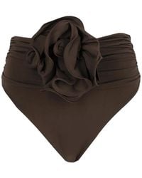 Magda Butrym - Bas De Bikini Froncé À Appliques Fleurs - Lyst