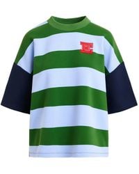 Essentiel Antwerp - Striped-Pattern Embroidered-Detail Sweatshirt - Lyst