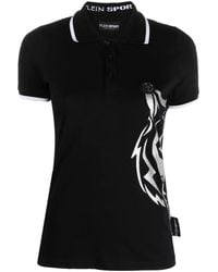 Philipp Plein - Logo-Print Cotton Polo Shirt - Lyst